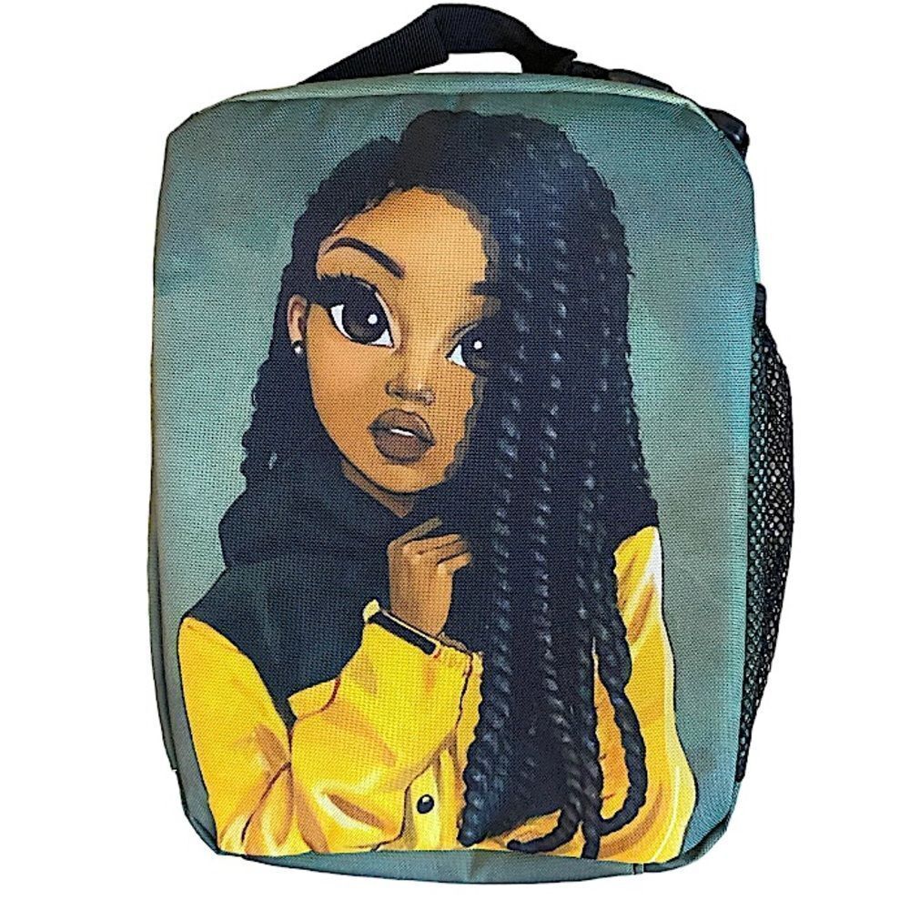 Lunch Bag Cooler New Insulted Meal Tote African American Girl Picnic School Work